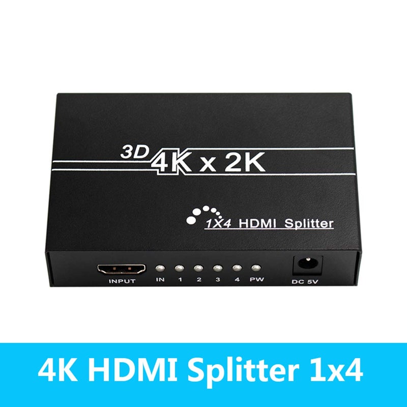 HDSUNWSTD Ultra HD 4K HDMI Splitter 1X4 Port 3D UHD 1080p 4K*2K Video HDMI Switch Switcher HDMI 1 Input 4 Output HUB Repeater Amplifier - Image 2